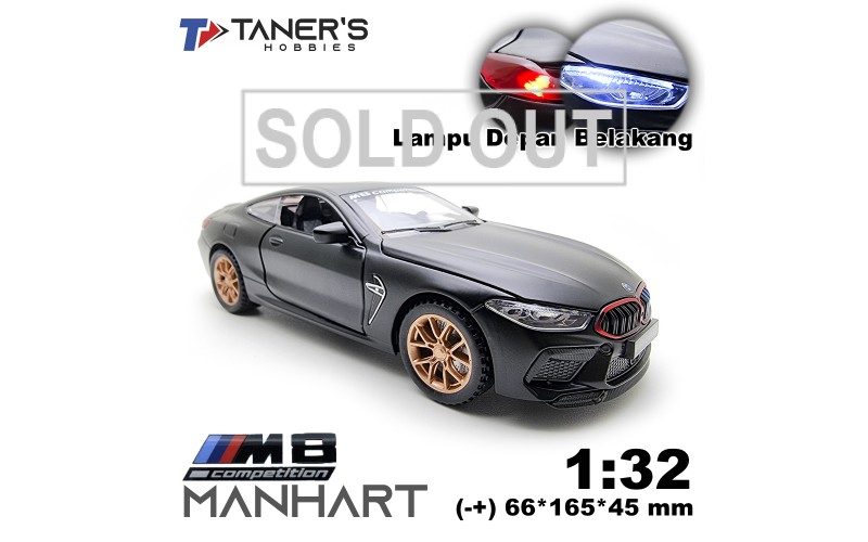 Diecast Mobil Sport BMW M8 Manhart Miniatur Metal Model 1:32